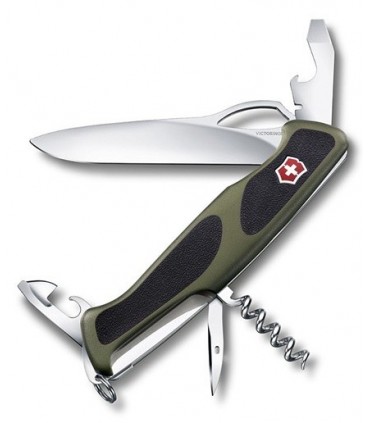 Victorinox 0.9553.mc4 Couteau Delémont 13 cm Bi-matière Vert et Noir