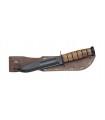 Ka-bar 1217 Poignard U.S.M.C., lame noire phosphatée 17 cm, manche et étui cuir.