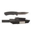 Morakniv 11742 Poignard Bushcraft survival, lame 11 cm acier carbone revêt. noir anticorrosion, manche gomme noir