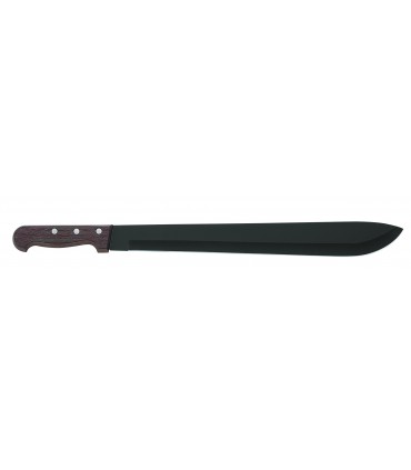 Herbertz 150745 Machette, lame noire 45 cm acier 420, manche en bois de pacca