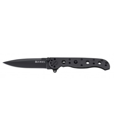 Crkt 1601ks.cr Couteau M16,  lame acier 8Cr13MoV , manche  à trous de 10 cm en inox noir