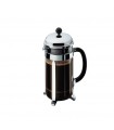 Bodum 1928.16 Cafetiere ChamBord 1 l à piston, filtre inox Habillage brillant