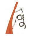 Manufacturer 2000.f Corne d'appel 25 cm, ABS orange fluo, 2 anneaux avec cordon.