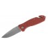 Herbertz 200911 Couteau, lame acier 420 à cran intérieur et à bouton double, manche 12 cm métal rouge décor