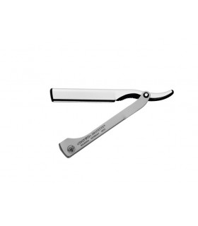 Dovo Soligen 201.087 Shavette aluminium gris, manche inox satiné, livrée avec une lame interchangeable