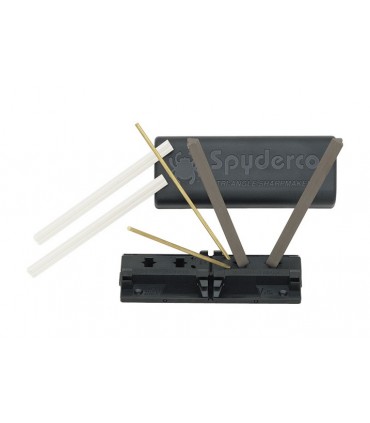 Spyderco 204.mf Kit aiguisage doté d'un socle 19 x 7 x 3 cm, 2 barres de protection & 2 paires de tiges triangulaires céramique