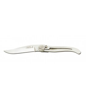 Cdozorme 4913 Couteau Laguiole,lame acier X50CrMoV15, manche 11 cm inox, avec clip ceinture/porte billets.