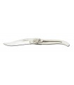 Cdozorme 4913 Couteau Laguiole,lame acier X50CrMoV15, manche 11 cm inox, avec clip ceinture/porte billets.