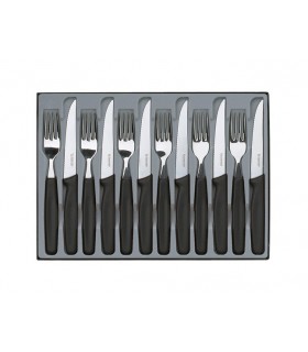 Victorinox 5.1233.12 Ménagère 12 pièces en acier 18/10, manche polypropylène noir,