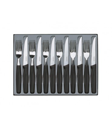 Victorinox 5.1233.12 Ménagère 12 pièces en acier 18/10, manche polypropylène noir,
