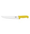 Victorinox 5.5208.18 Couteau de boucher, lame 18 cm inox, manche fibrox jaune.