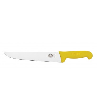 Victorinox 5.5208.23 Couteau de boucher, lame 23 cm inox, manche fibrox jaune.