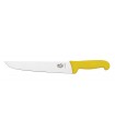 Victorinox 5.5208.23 Couteau de boucher, lame 23 cm inox, manche fibrox jaune.