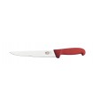 Victorinox 5.5501.20 Couteau saigner/découper, lame 20 cm inox, dos droit, manche fibrox rouge.
