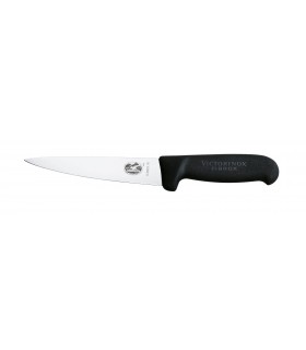 Victorinox 5.5603.12 Couteau désosser/saigner, lame 12 cm inox, pointe milieu, manche fibrox noir.