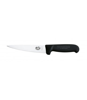 Victorinox 5.5603.20 Couteau désosser/saigner, lame 20 cm inox, pointe milieu, manche fibrox noir.