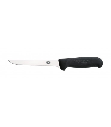 Victorinox 5.6303.15 Couteau désosser, lame usée 15 cm inox, dos droit, manche fibrox noir