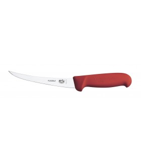 Victorinox 5.6611.12 Couteau désosser, lame étroite flexible 12 cm inox, dos renversé, manche fibrox rouge.