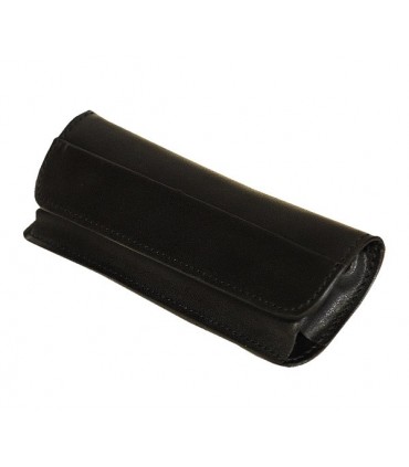 Max Capdebarthes 57311 Etui « TENDANCE », cuir noir, port horizontal, 2 pressions sous rabat, pour couteaux de 11 cm de manche.