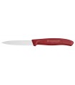 Victorinox 6.7631 Boite de 20 Couteau office, lame crantée 8 cm inox, pointe milieu, manche polypropylène rouge.