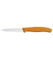 Victorinox 6.7636.l119 Boite de 20 Couteau office, lame crantée 8 cm inox, pointe milieu, manche polypropylène orange