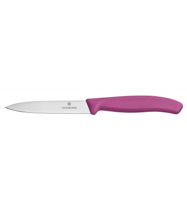 Victorinox 6.7706.l115 boite de 20 couteaux office, lame 10 cm inox, pointe milieu, manche polypropylène rose