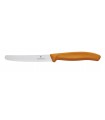 Victorinox 6.7836.l119 Boite de 20 Couteau de table/tomates, lame crantée 11 cm inox, bout rond, manche polypropylène orange