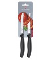 Victorinox 6.7833.b Carte de 2 couteaux de table/tomates, lame crantée 11 cm inox, bout rond, manche polypropylène noir.