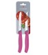 Victorinox 6.7836.l115b Carte de 2 couteaux de table/tomates, lame crantée 11 cm inox, bout rond, manche polypropylène rose