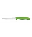 Victorinox 6.7936.12l4 Boite de 6 Couteau pizza/steak « gourmet », lame crantée 12 cm inox, manche polypropylène vert.