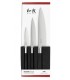 Kaï 67s.300 Coffret 3 couteaux Wasabi black (universel 10 cm et 15 cm, cuisine 20 cm). Manche Polypropylène Noir
