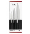Kaï 67s.300 Coffret 3 couteaux Wasabi black (universel 10 cm et 15 cm, cuisine 20 cm). Manche Polypropylène Noir