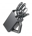 Victorinox 7.7243.6 Bloc de cuisine « universel » noir (intérieur lanières nylon), 6 pièces inox (dont 5 couteaux forgés)