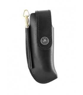 Max Capdebarthes 76312 Etui cuir noir pour couteaux de chasse de 12 cm de manche. Avec fusil de poche réf. 260.