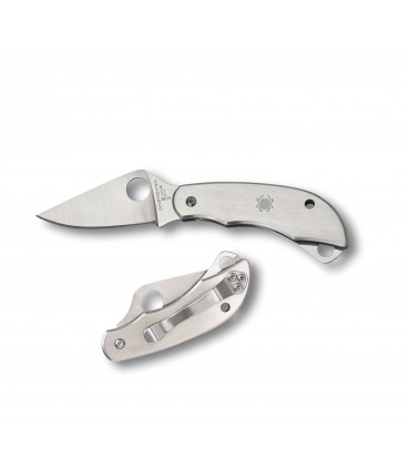 Spyderco c169p Couteau Clipitool , 2 pièces (lame acier 8Cr13MoV profil plat, ciseaux), manche 6,5 cm inox,