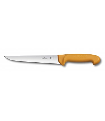 Victorinox 5.8411.18 Couteau désosser/saigner, lame 18 cm inox, dos droit, manche grillon® jaune.