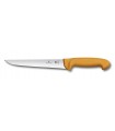 Victorinox 5.8411.18 Couteau désosser/saigner, lame 18 cm inox, dos droit, manche grillon® jaune.