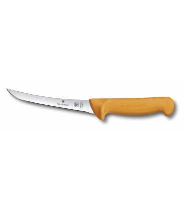Victorinox 5.8404.13 Couteau désosser, lame étroite semi-flexible 13 cm inox, dos renversé, manche grillon® jaune