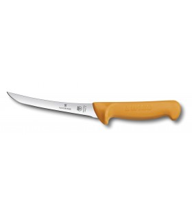 Victorinox 5.8404.16 Couteau désosser, lame étroite semi-flexible 16 cm inox, dos renversé, manche grillon® jaune