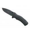 Black Fox 21704 Couteau Kuma, lame noire acier 440 à cran et à bouton double, manche 11,5 cm G10 noir