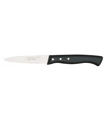 Nogent 2510 Boite 20 Couteaux Tichet expert, lame 8 cm inox, pointe milieu, affidenté, manche polypropylène noir