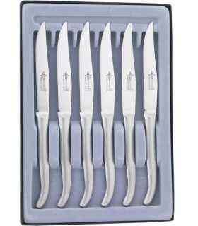 G.David 2899 Coffret 6 couteaux table Laguiole  monobloc, 23 cm, inox microdentés. Garantis lave-vaisselle