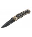 Puma Tec 306312 Couteau, lame noire acier 420 , manche 12 cm aluminium camouflé (plaq. noire sur le recto)