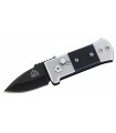 Puma Tec 313307 Couteau, lame noire acier 420, manche 7 cm acier/G10 noir, avec clip.