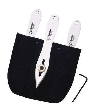 Cudeman 3180 Jeu de 3 couteaux à lancer réf. 3179, étui nylon.
