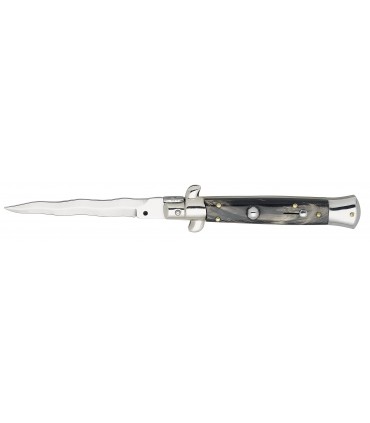 Manufacturer 3323 Couteau, lame KRISS inox, manche 12 cm corne, mitre basculante.