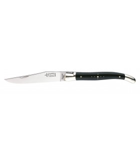 G.David 3512 Couteau Laguiole,  lame acier 12C27, manche 12 cm ébène, 2 mitres inox brillant,