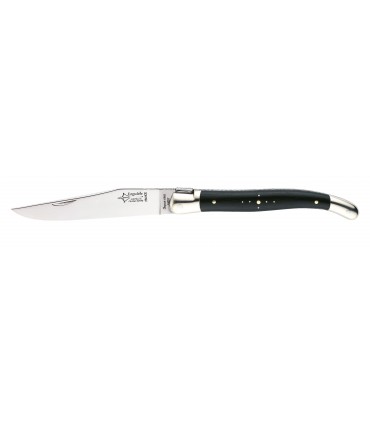 G.David 3512 Couteau Laguiole,  lame acier 12C27, manche 12 cm ébène, 2 mitres inox brillant,
