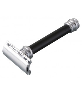 Merkur Solingen 38.011 Rasoir manche noir, chromé.