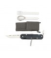 Manufacturer 403 Couteau Camping 3 pièces (lame, ouvre-boîtes, tire-bouchon) + 2 démontables (cuiller, fourchette)